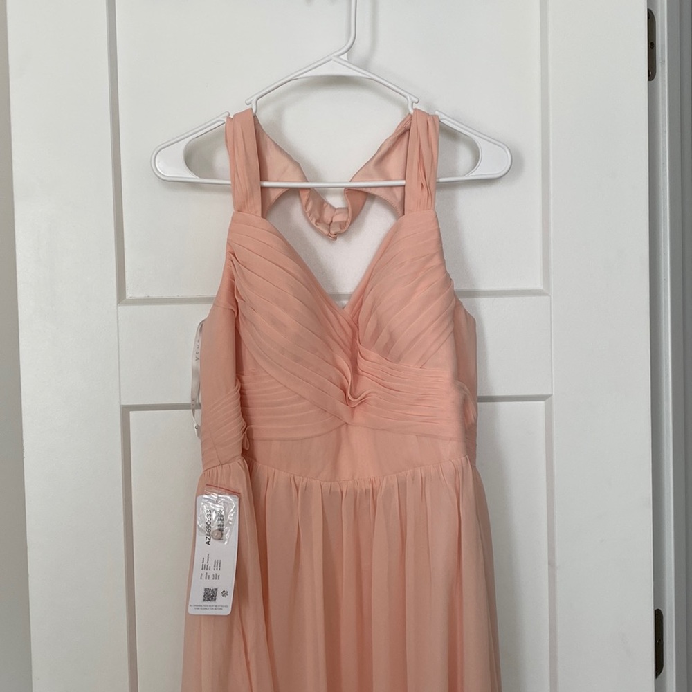 Azazie pearl pink bridesmaid dress